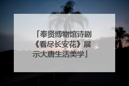 奉贤博物馆诗剧《看尽长安花》展示大唐生活美学