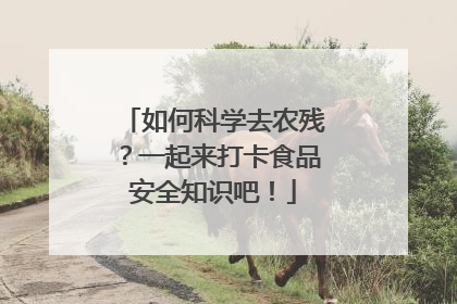 如何科学去农残？一起来打卡食品安全知识吧！