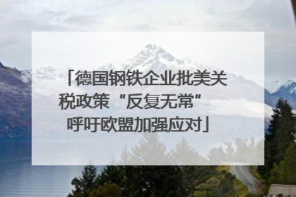 德国钢铁企业批美关税政策“反复无常” 呼吁欧盟加强应对