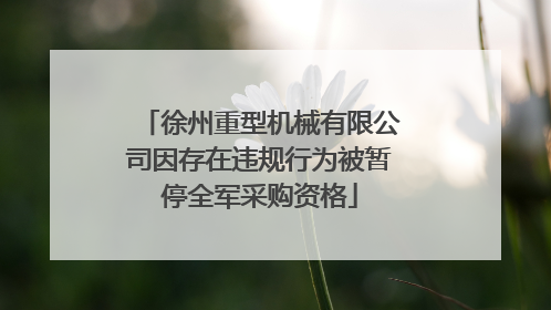 徐州重型机械有限公司因存在违规行为被暂停全军采购资格