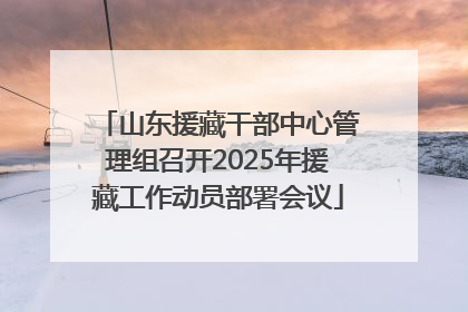 山东援藏干部中心管理组召开2025年援藏工作动员部署会议