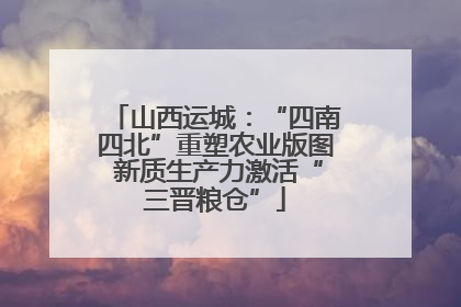 山西运城：“四南四北”重塑农业版图 新质生产力激活“三晋粮仓”