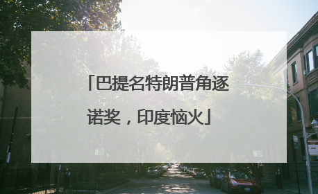 巴提名特朗普角逐诺奖，印度恼火