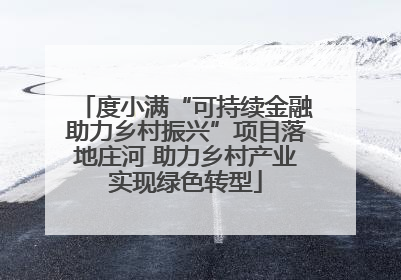 度小满“可持续金融助力乡村振兴”项目落地庄河 助力乡村产业实现绿色转型