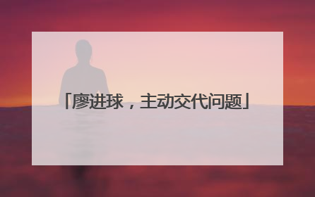 廖进球，主动交代问题