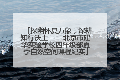 探幽怀夏万象，深耕知行沃土——北京市建华实验学校四年级部夏季自然空间课程纪实