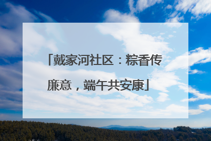 戴家河社区：粽香传廉意，端午共安康