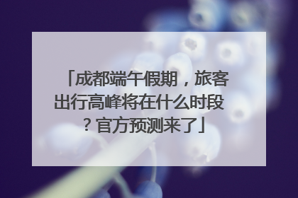 成都端午假期，旅客出行高峰将在什么时段？官方预测来了