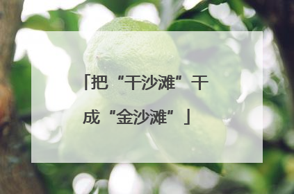 把“干沙滩”干成“金沙滩”