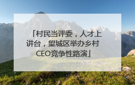 村民当评委，人才上讲台，望城区举办乡村CEO竞争性路演