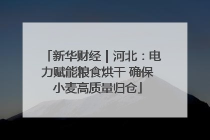 新华财经｜河北：电力赋能粮食烘干 确保小麦高质量归仓