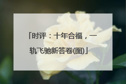 时评：十年合福，一轨飞驰新答卷(图)