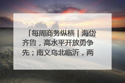 每周商务纵横｜海岱齐鲁，高水平开放勇争先；南义乌北临沂，两扇窗里观外贸