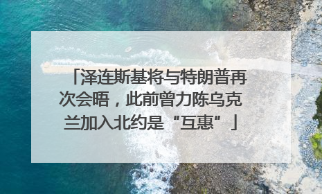 泽连斯基将与特朗普再次会晤，此前曾力陈乌克兰加入北约是“互惠”