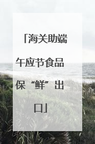 海关助端午应节食品保“鲜”出口