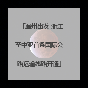 温州出发 浙江至中亚首条国际公路运输线路开通