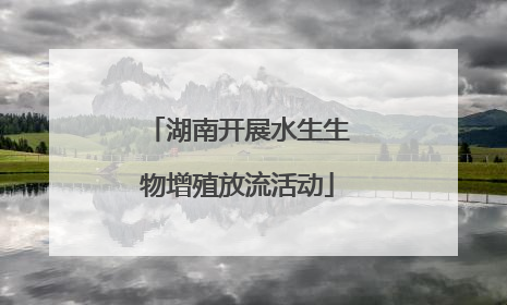 湖南开展水生生物增殖放流活动