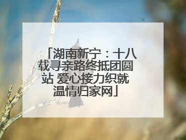 湖南新宁：十八载寻亲路终抵团圆站 爱心接力织就温情归家网
