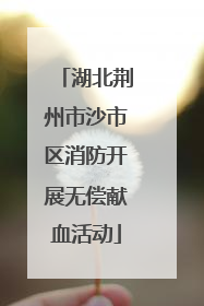 湖北荆州市沙市区消防开展无偿献血活动