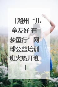 湖州“儿童友好 有梦童行”网球公益培训班火热开班