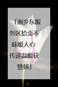 湘乡东服务区拾金不昧暖人心 传递温暖获赞扬