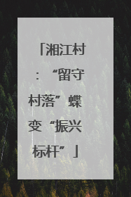 湘江村：“留守村落”蝶变“振兴标杆”
