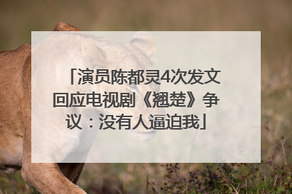 演员陈都灵4次发文回应电视剧《翘楚》争议：没有人逼迫我