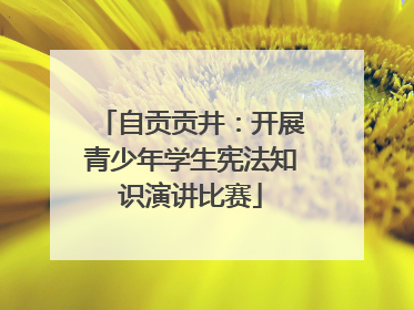 自贡贡井：开展青少年学生宪法知识演讲比赛