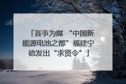 赛事为媒 “中国新能源电池之都”福建宁德发出“求贤令”
