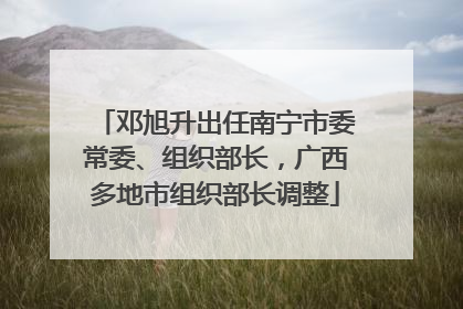 邓旭升出任南宁市委常委、组织部长，广西多地市组织部长调整