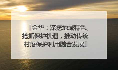 金华：深挖地域特色、抢抓保护机遇，推动传统村落保护利用融合发展