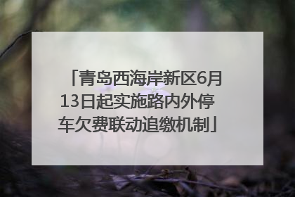 青岛西海岸新区6月13日起实施路内外停车欠费联动追缴机制