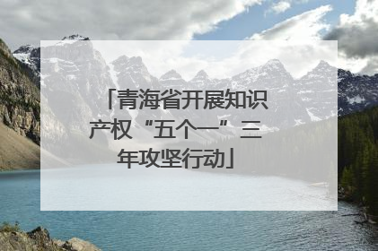 青海省开展知识产权“五个一”三年攻坚行动