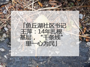 鱼丘湖社区书记王萍：14年扎根基层，“千条线”里一心为民