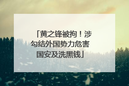 黄之锋被拘！涉勾结外国势力危害国安及洗黑钱
