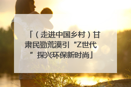 （走进中国乡村）甘肃民勤荒漠引“Z世代”探兴环保新时尚
