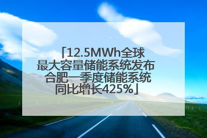 12.5MWh全球最大容量储能系统发布 合肥一季度储能系统同比增长425%