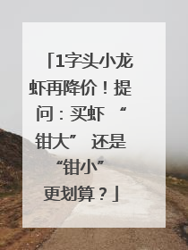 1字头小龙虾再降价！提问：买虾 “钳大” 还是 “钳小” 更划算？