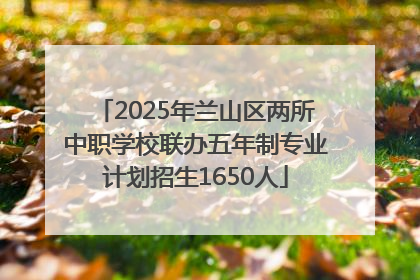 2025年兰山区两所中职学校联办五年制专业计划招生1650人