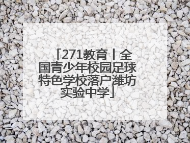 271教育丨全国青少年校园足球特色学校落户潍坊实验中学