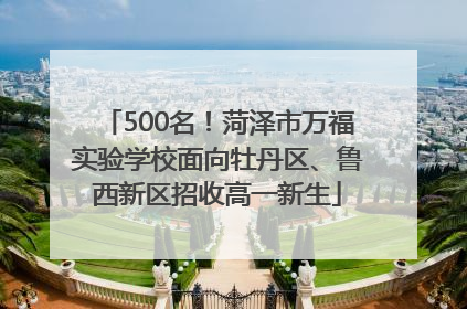 500名！菏泽市万福实验学校面向牡丹区、鲁西新区招收高一新生